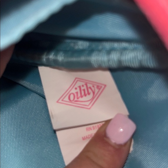 Oilily Pink and Blue Paisley Travel Tote Bag - Picture 15 of 16